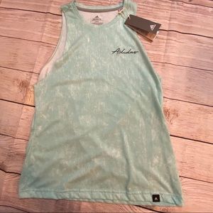 Adidas cursive logo tank summer mint.